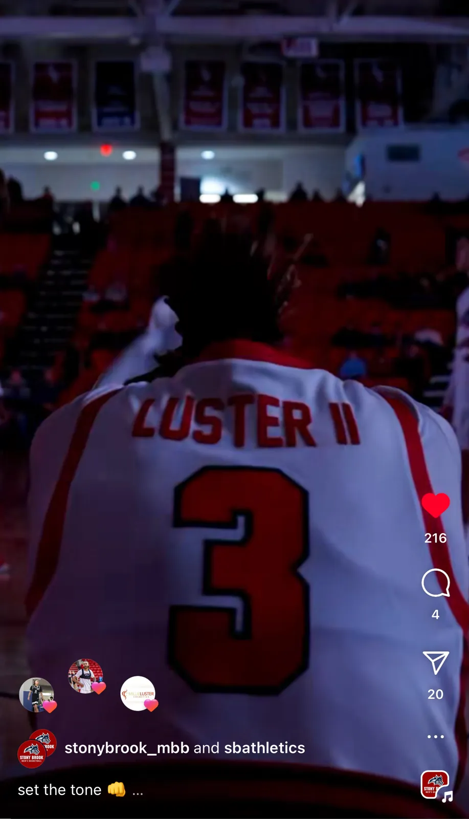 CJ Luster II Stony Brook jersey number 3 from behind