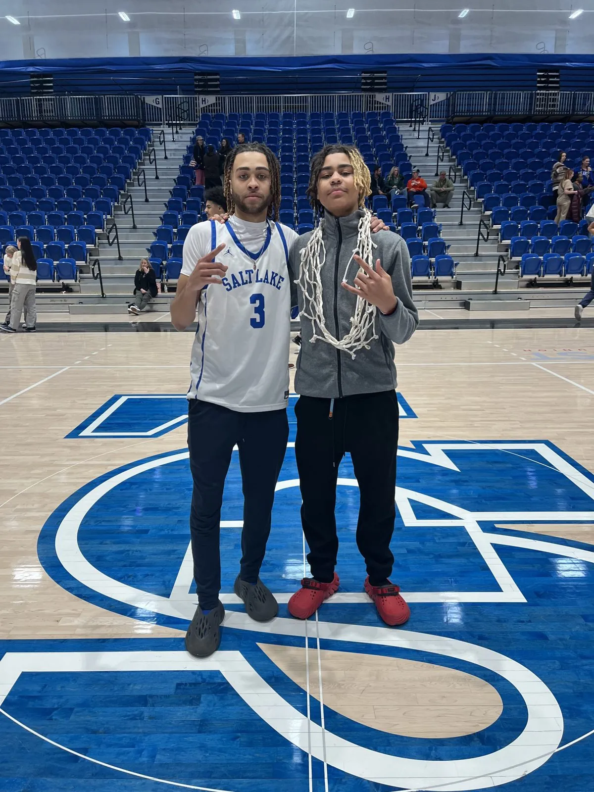 CJ Luster II with his brother celebrating Salt Lake CC championship